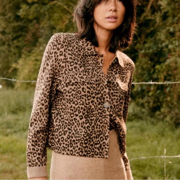 Sezane Leopard Print ‘Betty’ Cardigan XXL SOLD OUT NWT - Picture 1 of 3
